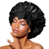 Gorro de Satén Imitación Seda con Correa Suave Ajustable, Gorro de Noche, Adecuado para Dormir, Gorro con Correa para Cabello Rizado