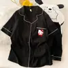 Cardigan de Algodão Nuvem Venda Quente Estilo Novo de Verão com Gola, Pijama Doce para Meninas, Shorts de Manga Curta, Conjunto de Roupa para Casa Feminino