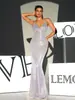 Vestido de fiesta de noche sexy de tirantes finos con escote en V profundo, lentejuelas, corte ajustado, estilo sirena, espalda descubierta, largo hasta el suelo, de comercio exterior europeo y americano