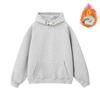 Inverno Estilo Americano Retro Cinza-breasted Sweatshirt Masculino Oversize Alta qualidade Pesado-forrado de lã Casaco com capuz espesso