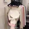 Venta al por mayor transfronteriza Otoño e Invierno Cuello redondo grande Terciopelo Cálido Ropa interior Ajustada Elegante Manga larga Camiseta Camisa base para mujer