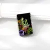 Marcador de livro de resina estilo floresta com flores reais e secas, presente criativo temático de floresta que brilha no escuro, ornamento de artesanato em resina