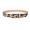 Cinturón nuevo para dama con estampado de piel de leopardo, hebilla de aguja de doble anillo, estilo europeo y americano Joker para jeans, cinturón de nicho para dama al por mayor