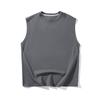 Camiseta sin mangas de verano para hombre 2024 Chaleco deportivo base Holgado 200g Algodón peinado Placa ligera Chaleco color sólido