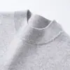 Suéter de cachemira para hombre con cuello semialto de doble capa, lujo ligero y cálido, nuevo tejido de punto para hombre otoño e invierno 2026, suéter de punto holgado para negocios