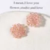 Pendientes de Cristal de Hortensia Hechos a Mano con Cuentas para Pendientes Pendientes Zapatos Clip Lateral de Flor Accesorios para Ropa