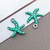 Acero Inoxidable Goteo de Aceite Serie Oceánica Pulpo, Delfín, Estrella de Mar, Cangrejo Colgante Arete Collar DIY Accesorios de Joyería