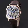 Nuevo Reloj Mecánico Semi-Automático de Acero para Hombre Forsining, Moda Casual Estilo Europeo y Americano, Hueco, Resistente al Agua
