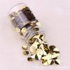 Lentejuelas redondas de 10 mm semicerradas doradas escarchadas fondo plateado PVC agujero lateral cuentas escama de pez DIY accesorios de ropa cosidos a mano