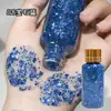 Sombra de Ojos Líquida Roja con Lentejuelas Vnkt Maquillaje de Escenario Gel con Brillantina Super Brillante Maquillaje de Ojos de Cristal Maquillaje de Espectáculo