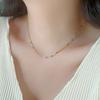Colar Exquisito de Moda Estilo Boêmio Contas de Esmalte Colorido Aço Titânio Corrente Clavicular Feijão Arco-Íris Sobreposto Namorada