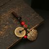 Llavero con candado Baifu Ruyi de latón, colgante para bolso de hombre y mujer, colgante para llave de coche, adornos artesanales de cobre