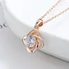 Collar de Plata de Ley 925 Trébol de Cuatro Hojas Circonita Simple Ins Clásico Colgante de Topacio Moda Personalidad Cadena para Clavícula Estilo Japonés y Coreano