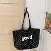 Bolsa Fresca Estilo Coreano com Estampa de Estrela para Mulheres Estudantes Passeios Bolsa de Ombro Único Grande Capacidade Casual para o Dia a Dia Bolsa Tote