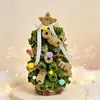 Árbol de Navidad de Palo Retorcido Producto Terminado con Bolas/Copos de Nieve de Colores, Doble Estilo, Adornos de Escritorio Puramente Hechos a Mano, Regalo de Atmósfera Invernal