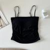 9920 # Novo Estilo Primavera e Verão, Beleza Pura e Sexy, Camisola Decotada nas Costas para Mulheres com Bojos, Adequada para Uso Interno e Externo, Tomara que Caia