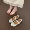 Zapatos Planos Bajos de Encaje Estilo Ballet con Punta Redonda para Mujer, Nuevo Modelo Verano 2026, Zapatos Mary Jane Franceses para Combinar con Faldas