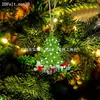Navidad Año Nuevo Forma de Árbol de Navidad Colgante Navideño Acrílico Adorno de Árbol de Navidad Plano 2D Decoración Festiva Regalo