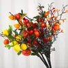 Fruta Artificial Laranja Dourada flor artificial decoração de interior arranjo de flores decoração de casamento romã laranja fruta da sorte flor artificial