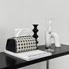 Design Original Couro de Sela Inglês Ins Caixa de Lenços Tabuleiro Antigo Preto e Branco Caixa de Lenços Bolsa de Armazenamento