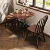 Mesa Estilo Americano, Cafetería de Moda, Mesa y Sillas de Comedor para Restaurante Occidental, Mesa de Comedor Cuadrada de Madera Maciza Color Nogal Vintage, Mesa Cuadrada, Mesa Larga