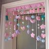 Cortina de Porta Estilo Coreano Cortina Divisória Par de Batalha de Dinossauro Sem Furos Cortina de Pendurar com Velcro para Quarto Banheiro Cortina de Porta para Casa Menina