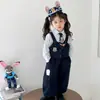 Conjunto de Niña 2025 Nueva Ropa de Primavera y Otoño Camisa de Policía Conejito para Niños Conjunto de Tres Piezas Ropa de Otoño para Bebé Niña Moderno
