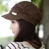 Boina plissada da moda atacado Chapéu feminino de inverno Boné plano coreano atacado Chapéu de bico de pato atacado