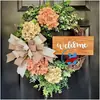 Decoraciones de Puerta Delantera para Productos Nuevos de Amazon Transfronterizos, Decoraciones de Pared Navideñas, Corona de Letrero Estilo Fresco de Eucalipto Colgante de Puerta