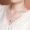 Yuebao Jewelry S925 Prata Esterlina Jade Retro Elegante Folu Gourd Hollow Colar Leve Luxo All-match Elegante Conjunto de Correntes