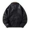 Talla europea M-5XL, chaqueta de cuero retro americana transfronteriza color café, nueva colección otoño/primavera para hombre, diseño corto elegante y genial