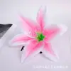 Cabeza de flor de lirio artificial de 19 cm flor de seda diy decoración de boda para el hogar corona pared de flores fábrica especial de flores artificiales venta al por mayor
