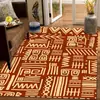 Alfombra de Terciopelo de Cristal con Diseño de Arte Africano para Dormitorio, Resistente a Manchas, Lavable, Alfombrilla para Mesita de Noche, Resistente al Desgaste, Fácil Cuidado, Alfombra para Sala de Estar
