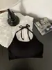 Camisole Spicy Girl com Alças no Pescoço e Bojos, Novo Estilo Sexy de Férias 2024, Top Básico Doce e Picante