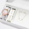 Pulseira Estilo Europeu e Americano Padrão Turquesa Negra Personalizada Corrente Feita à Mão Quadrado Preto Tendência Elegante Conjunto de Acessórios para Relógio de 4 Peças