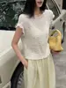 Camiseta con Textura de Pliegues Estilo Francés para Mujer, Nueva Moda Verano 2026, Suave y Casual, Adelgazante, Sensación de Alta Calidad, Top de Moda