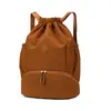 Mochila Esportiva Leve para Natação com Separação Úmida e Seca Grande Capacidade com Cordão Multifuncional com Compartimento para Sapatos Impermeável com Cordão para Mulheres