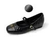Zapatos Mary Jane Cuadrados Acolchados de Flor de Camelia que Aumentan la Altura 5 cm para Mujer, Nuevos Zapatos de Correa Única Color-Bloque Estilo Francés 2025