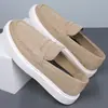 Zapatos de cuero para hombre transfronterizos, nuevo estilo de otoño, mocasines casuales versátiles sin cordones, zapatos de conducción transpirables de suela blanda de moda