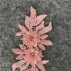 Nuevo bordado encaje tridimensional cuello de encaje hueco tela de imitación perla pegatinas aplique DIY accesorios para ropa al por mayor