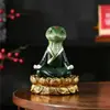 Decoração de mesa raposa meditando inspirada em Zen, estátua genuína de píton Huhuangchang para exibição em altar com base de lótus, pode ser usada para armazenamento, disponível para atacado