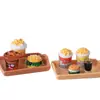 Set Creativo de Hamburguesa de Palomitas y Cola Juguete de Casa de Muñecas Adornos Artesanías de Resina Materiales Hechos a Mano para DIY