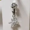 Anillo para el ombligo sin perforación de comercio electrónico transfronterizo europeo y americano con incrustaciones de circonita, joyería de piercing de ombligo de nuevo estilo a la moda