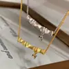 Nuevo Estilo Chino Sensación Fresca Hecho a Mano Cepillado Cadena de Clavícula Alta de Bambú Exquisito Diseño para Mujer