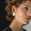 Pendientes de Moda Europeos y Americanos con Aguja de Plata y Piedra de Ojo de Tigre Ovalada, Ágata Negra, Nácar Natural, Estilo de Lujo Ligero, Pendientes Versátiles