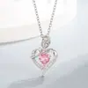 Mais Vendido Transfronteiriço 12 Tipos de Pingentes de Flor Rosa Diamante Coração Formato Moda Europeia e Americana Colares Femininos Presente Dia das Mães