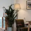 Lámpara de pie con forma de concha, iluminación ambiental para la sala de estar junto al sofá, lámpara de lectura de cabecera para el dormitorio, lámpara de mesa retro de alto nivel en color cromo