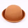 Sombrero Pequeño Retro Británico para Adultos y Niños Otoño e Invierno Lana Sintética con Forma Sombrero Redondo Pequeño Unisex Ala Levantadiza Cúpula Pequeña Sombrero de Hamburguesa