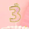 Decoración para Pastel de Cumpleaños Lentejuelas de Colores en Capas Números Toppers Arcoíris Número de Cumpleaños Inserts para Pastel de Primer Cumpleaños Multicolor