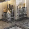 Suporte para Facas de Cozinha, Porta-Hashis, Prateleira de Armazenamento, Organizador Multifuncional de Facas Montado na Parede, Prateleira de Armazenamento Multifuncional com Ventilação Integrada, Porta-Hashis